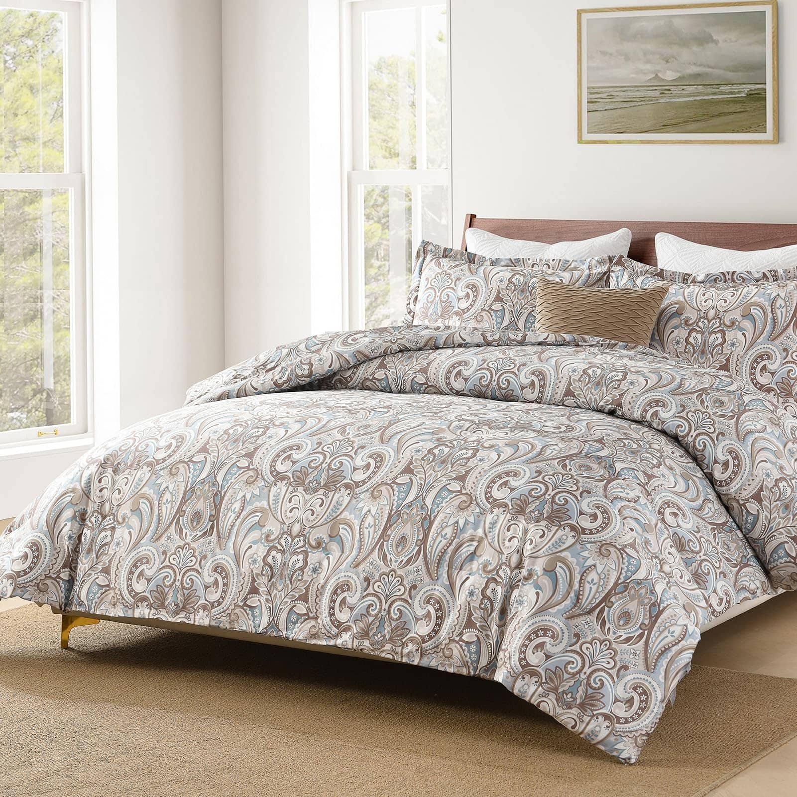 Juego de edredón para cama Queen FineStichery - Estampado