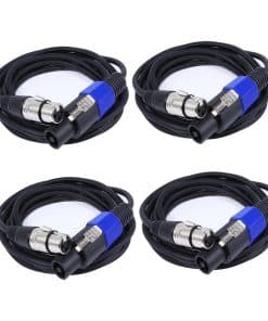 Paquete de 4 Cables Speakon a XLR de 10 Pies SUNNAREPOON,