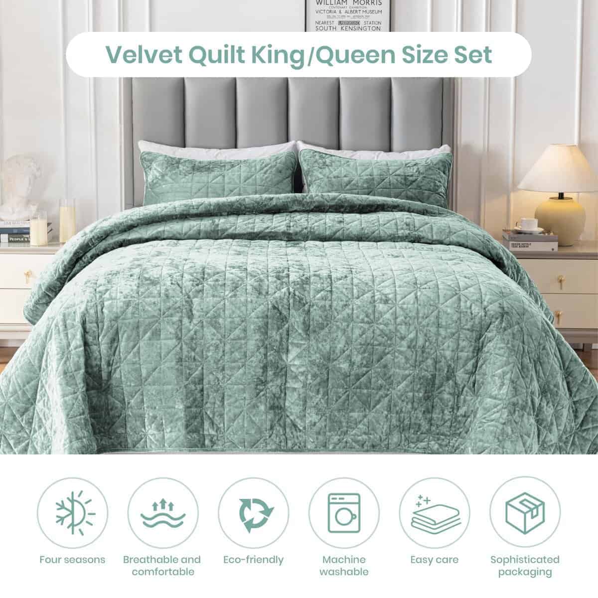 Colcha de Terciopelo XCHAA King Size, Manta de Terciopelo - Imagen 3