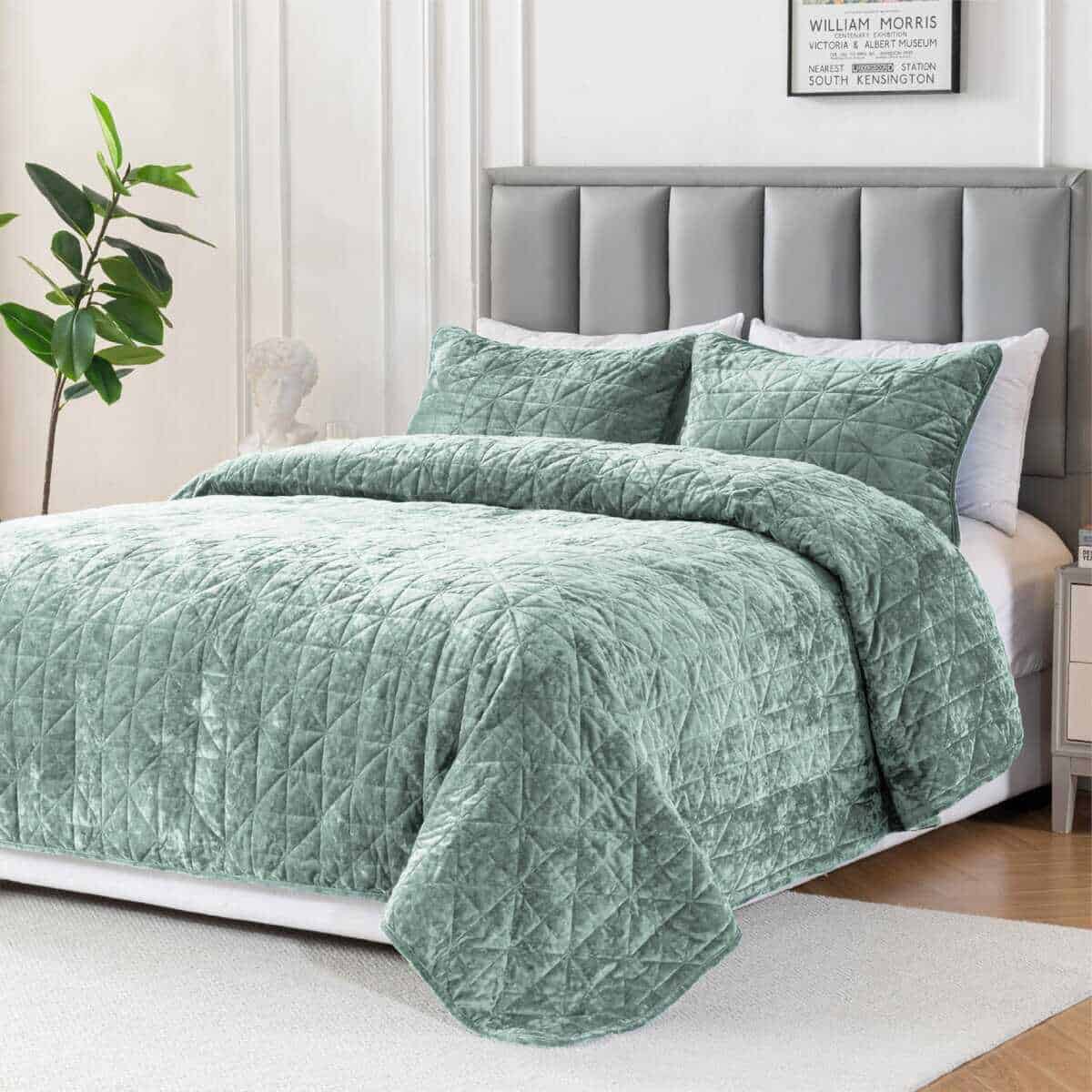 Colcha de Terciopelo XCHAA King Size, Manta de Terciopelo