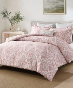 Juego de edredón King Size FineStichery - -Rosa/Blanco