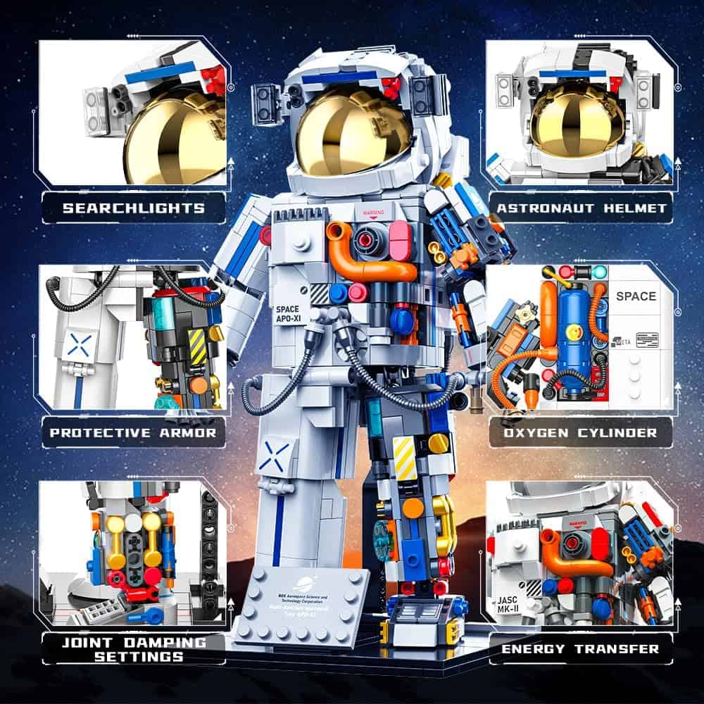 OKKIDY Space Astronaut Building Blocks Sets - 896 PCS Space - Imagen 4