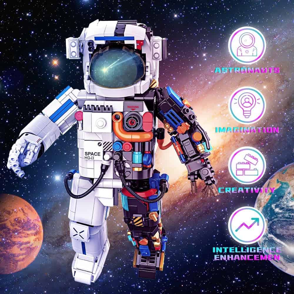 OKKIDY Space Astronaut Building Blocks Sets - 896 PCS Space - Imagen 5