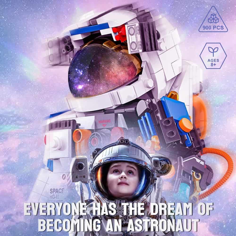 OKKIDY Space Astronaut Building Blocks Sets - 896 PCS Space - Imagen 3