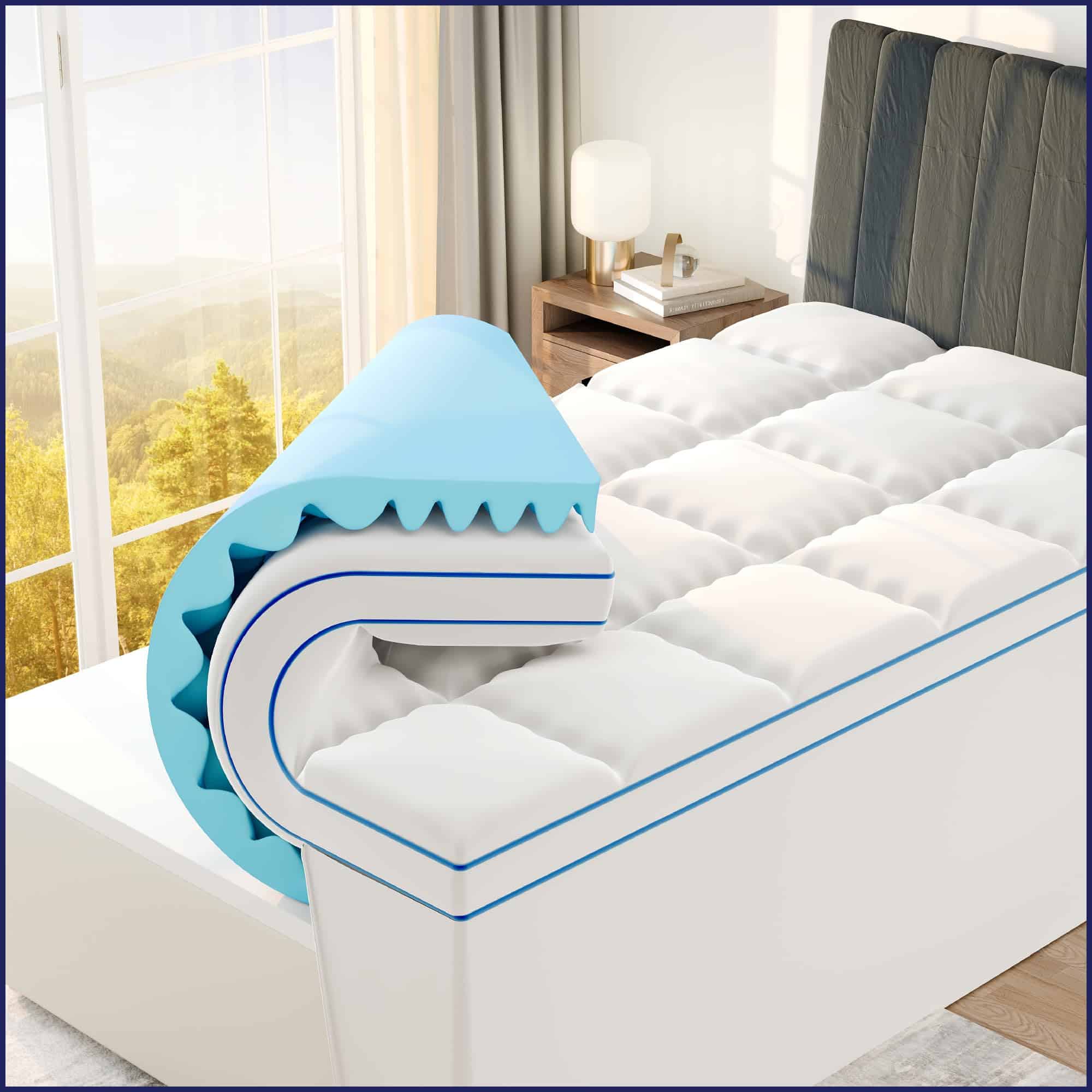 Topper de Colchón de Espuma de Memoria de Doble Capa de 4