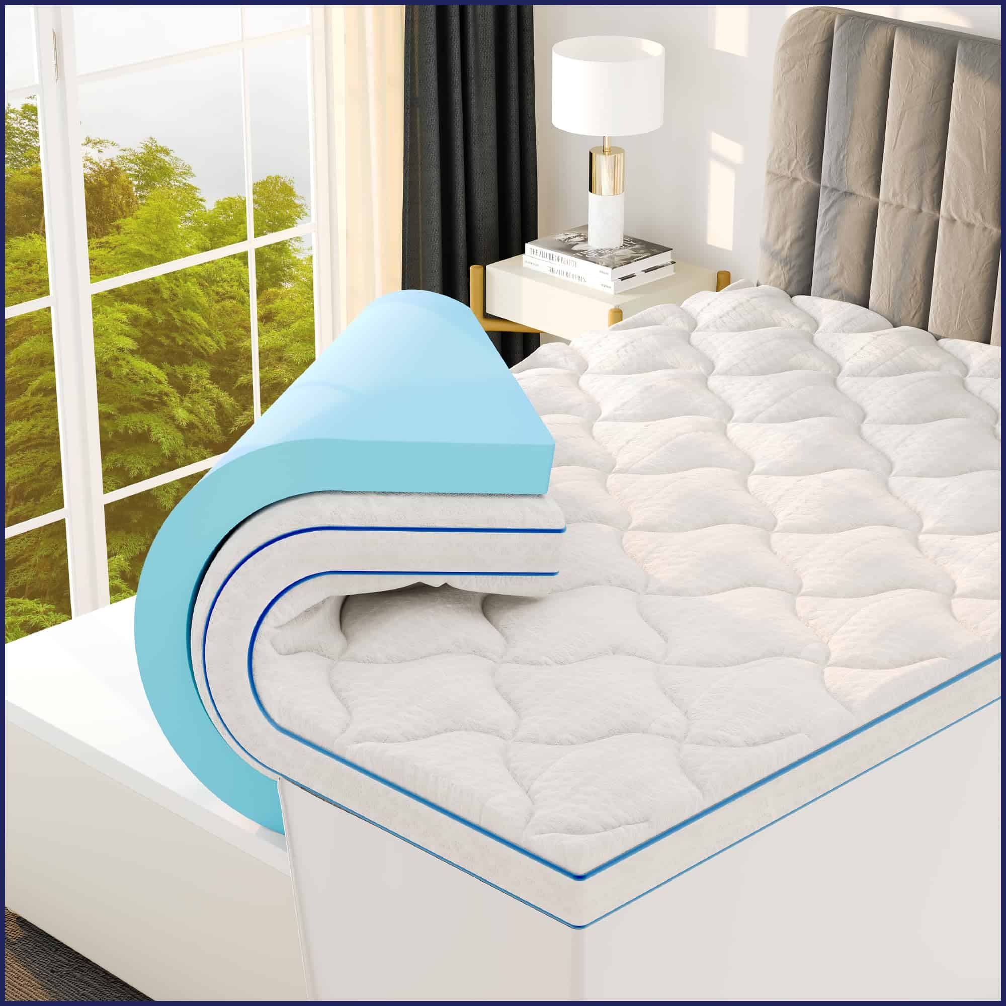 Sleep Lab Cubierta de Colchón de Espuma con Memoria de