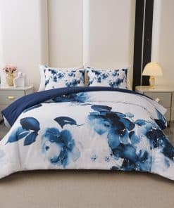 Juego de Colcha Koniroom de 3 Piezas Tamaño King en Azul y