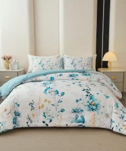 Juego de edredón floral Koniroom de 3 piezas para cama King