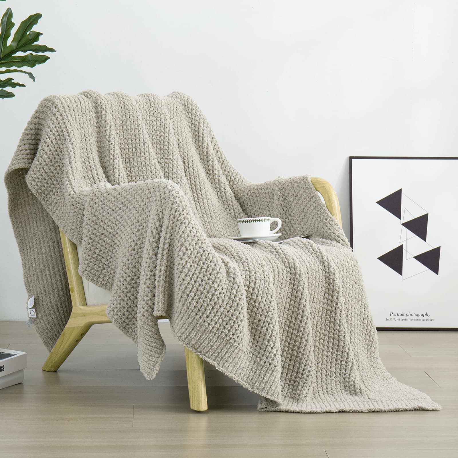 Manta de Tejido de Gofre de Microfibra YIRUIO Tejido de - Imagen 4