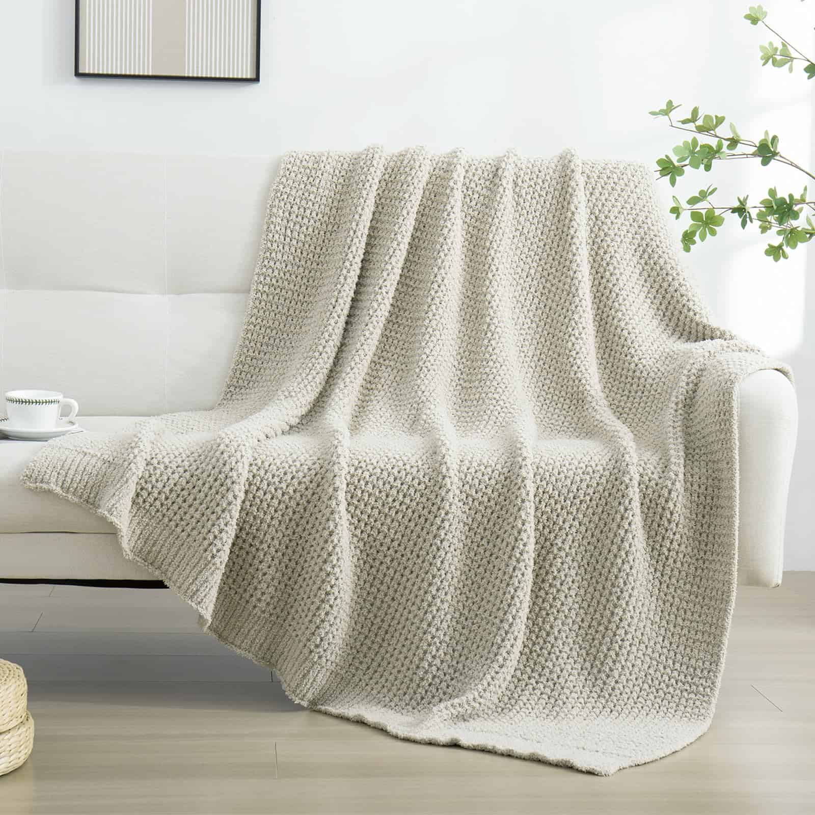 Manta de Tejido de Gofre de Microfibra YIRUIO Tejido de