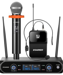Sistema de Micrófono Inalámbrico AOKEO, Set de Micrófono