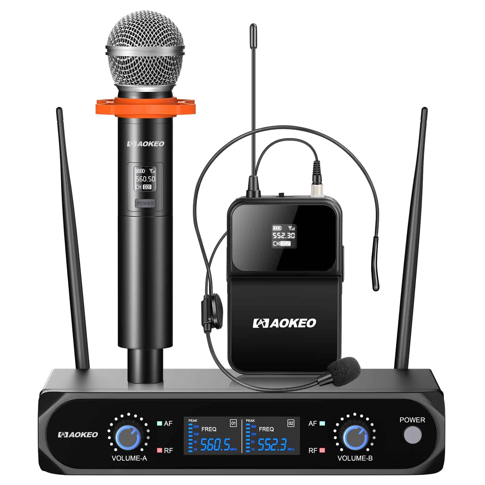 Sistema de Micrófono Inalámbrico AOKEO, Set de Micrófono