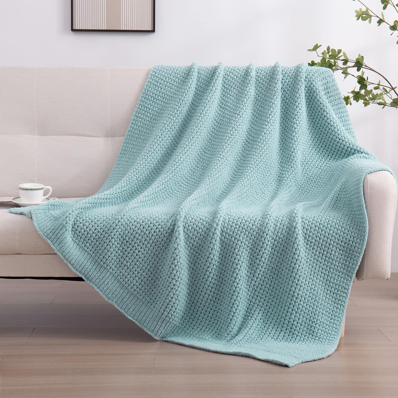 Manta de Tiro de Microfibra de Tela de Gofre Tejido Suave