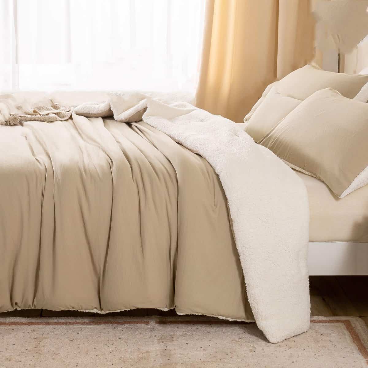 Juego de Edredón XIONGBT de Felpa Cálida Tamaño Twin -