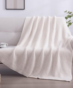 Manta de Tiro de Waffle de Microfibra YIRUIO Tejida de