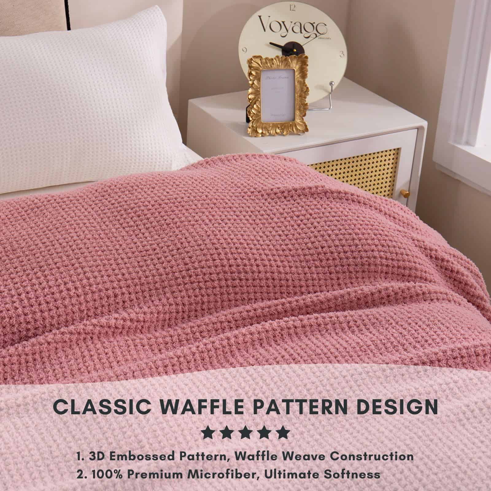 Manta de Tiro de Microfibra Tejido de Gofre YIRUIO Súper - Imagen 5