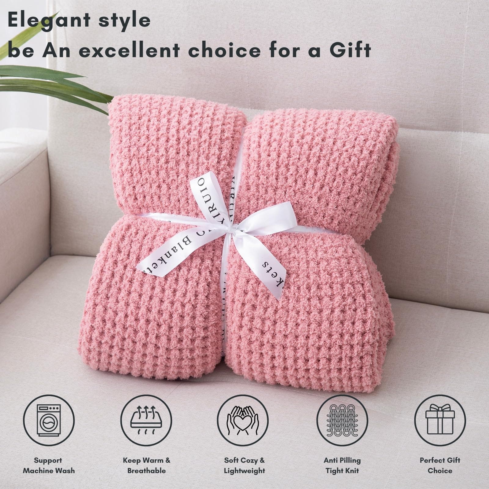 Manta de Tiro de Microfibra Tejido de Gofre YIRUIO Súper - Imagen 6