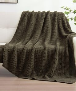 Manta de microfibra tejida de waffle YIRUIO súper suave y