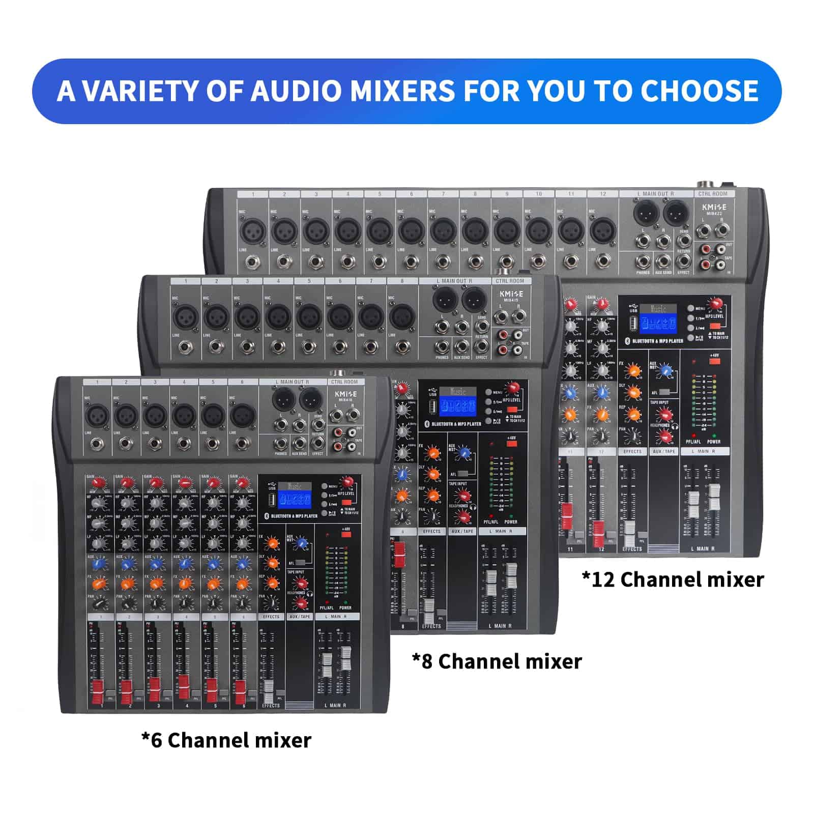 Mezclador de Audio de 8 Canales, Consola Profesional de - Imagen 10