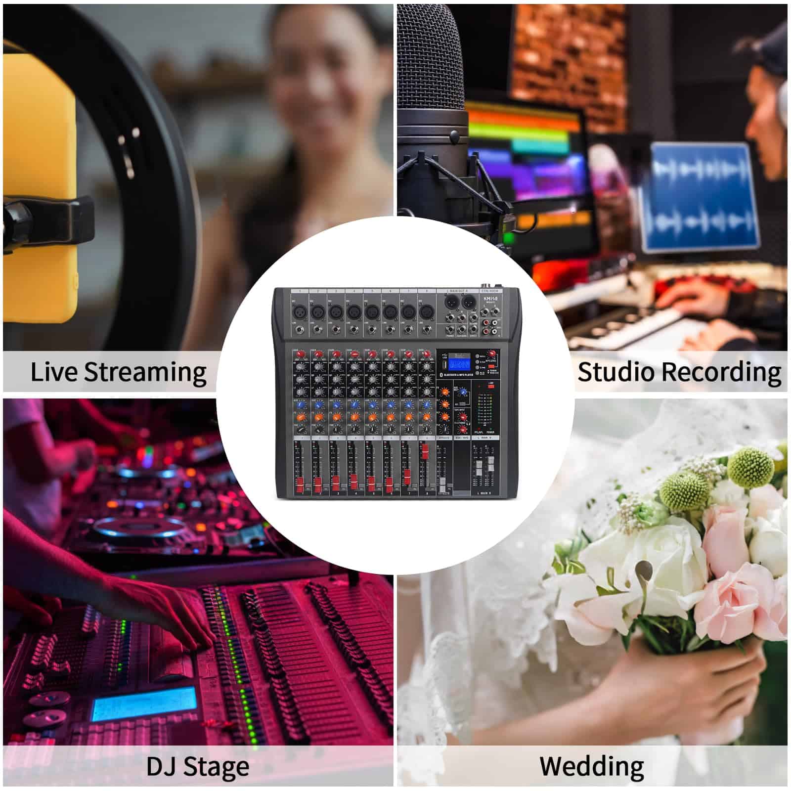 Mezclador de Audio de 8 Canales, Consola Profesional de - Imagen 9