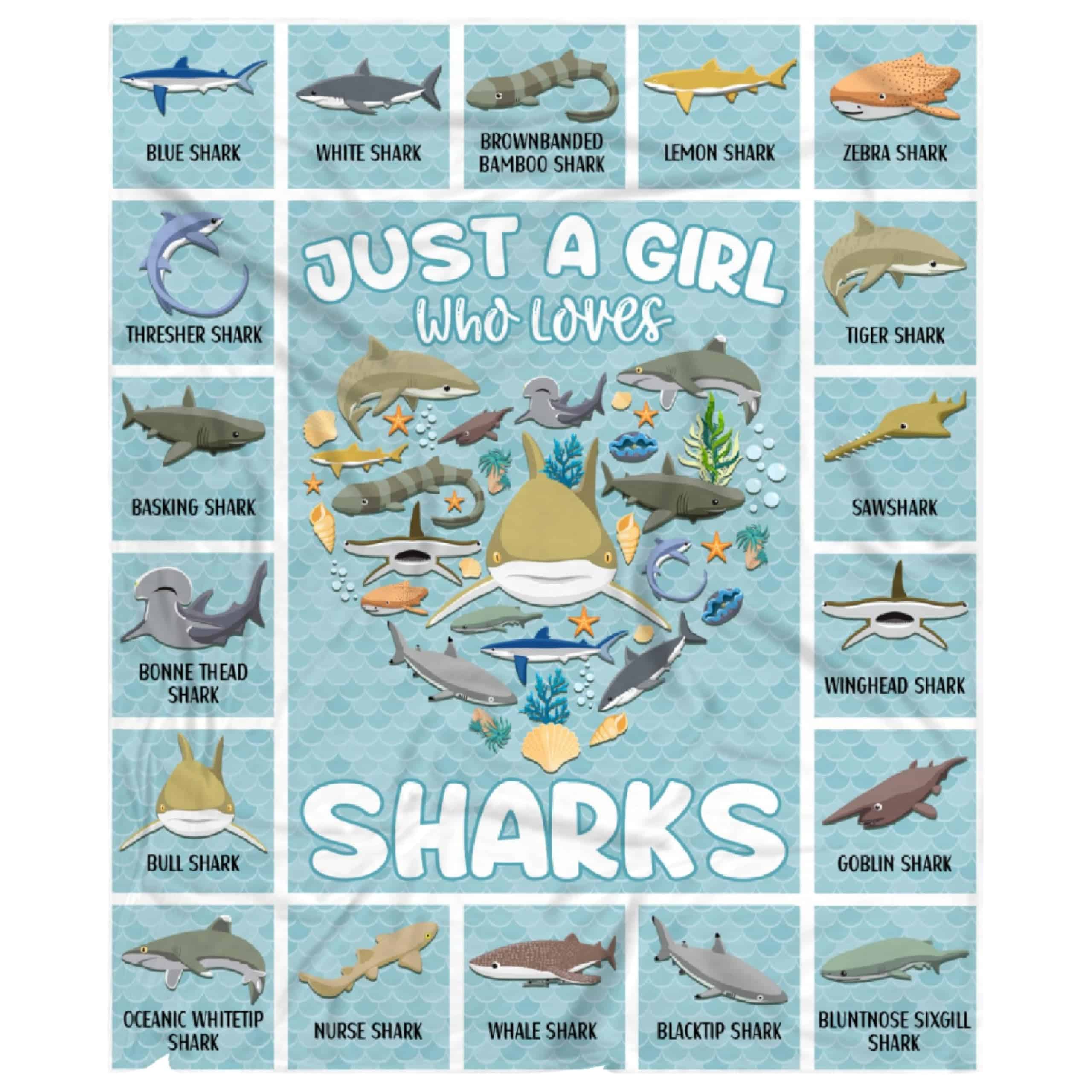 Cobija para Niños Niñas Amantes de los Tiburones - Tipos de
