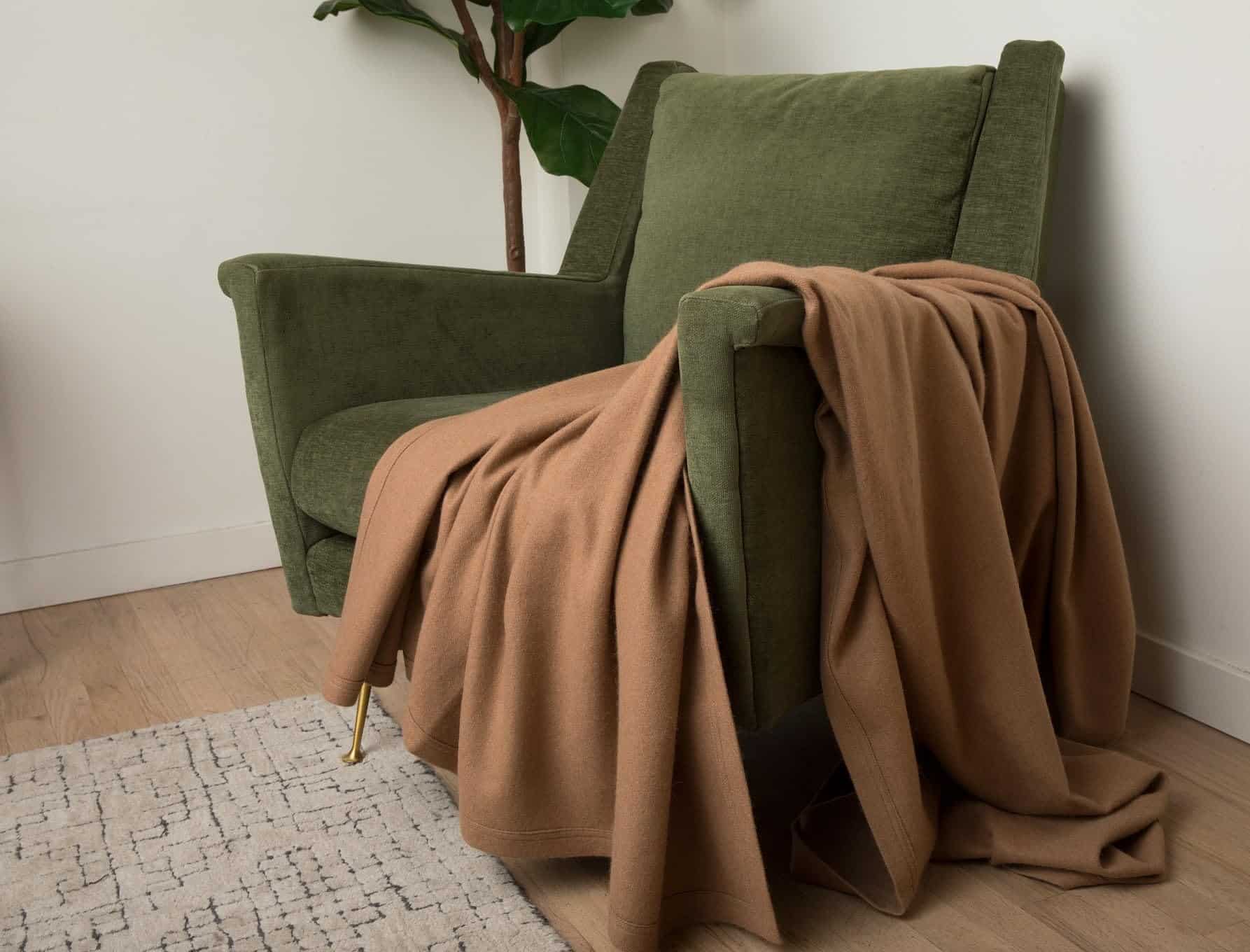 Manta de lana de camello Jet&Bo para sofá y cama, color - Imagen 3