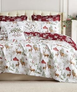 Juego de Edredón Navideño Twin/Twin XL con 3 Fundas de