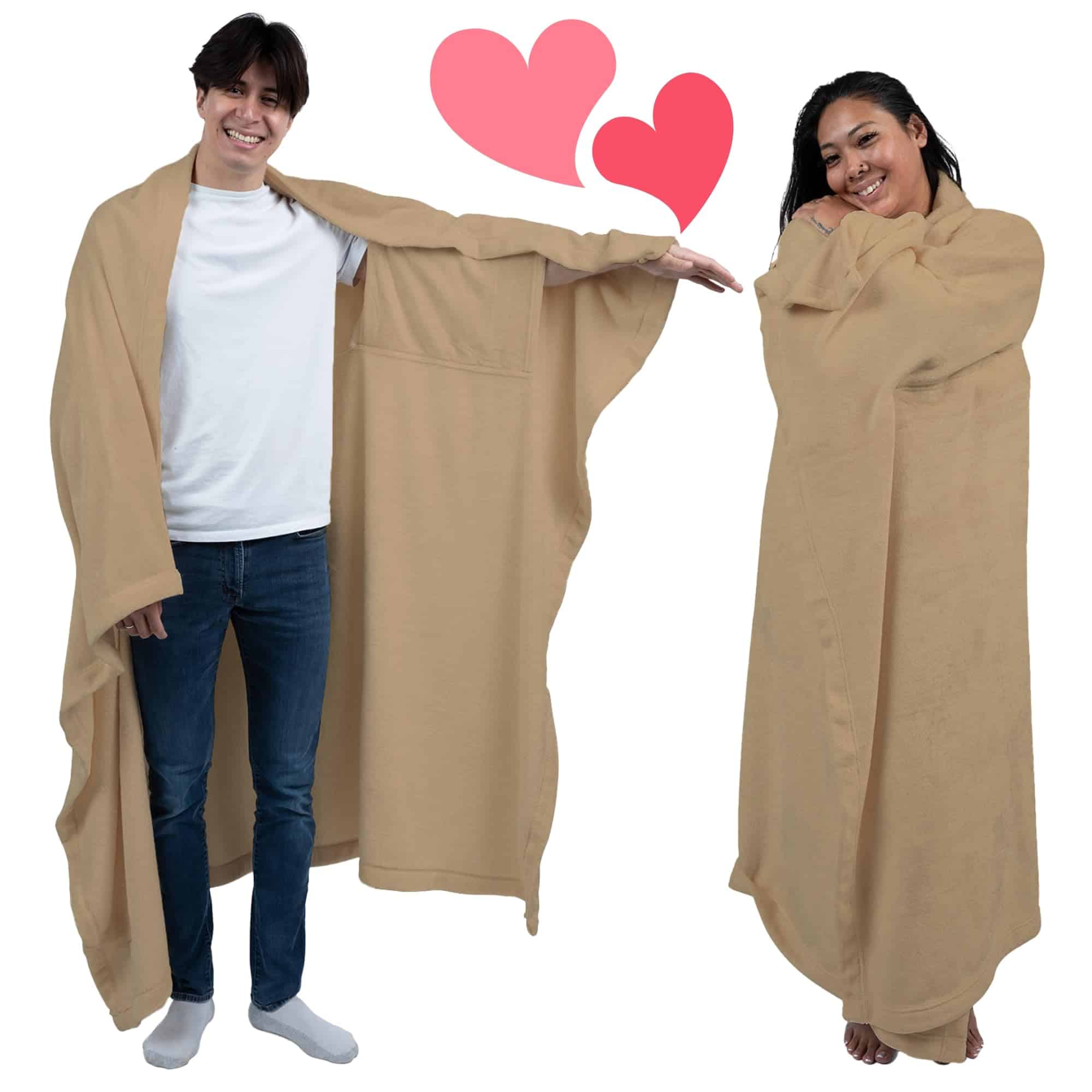 Manta Wearable para Adultos con Mangas -Beige