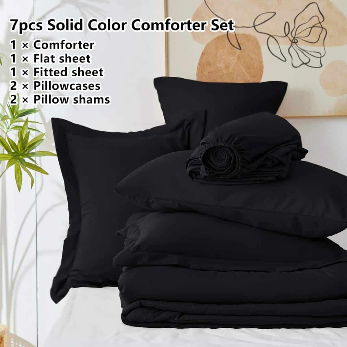 Juego de Edredón California King CozyLux Negro, 7 Piezas - Imagen 7