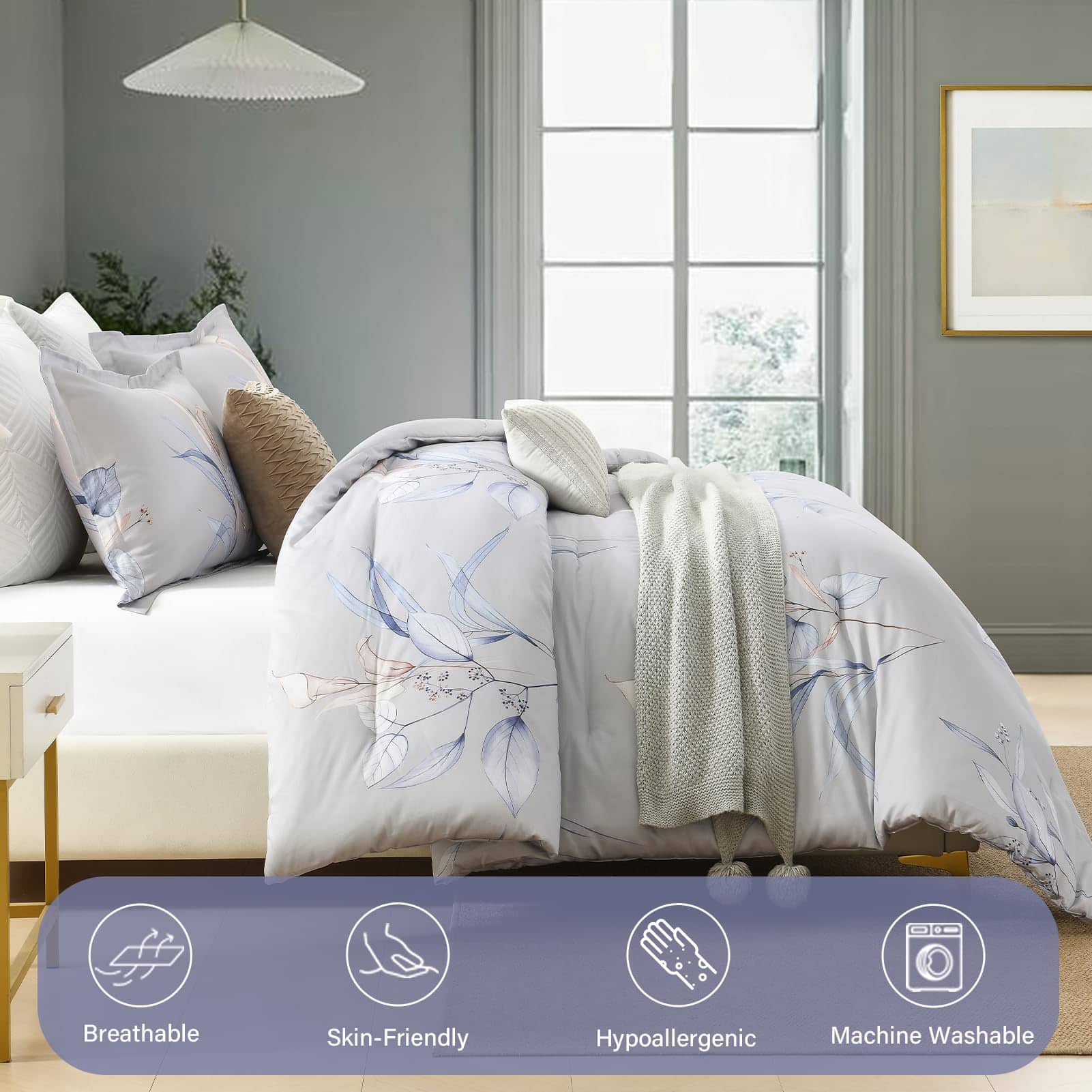 Juego de Edredón de Algodón Queen Finlonte - Edredón Queen - Imagen 5