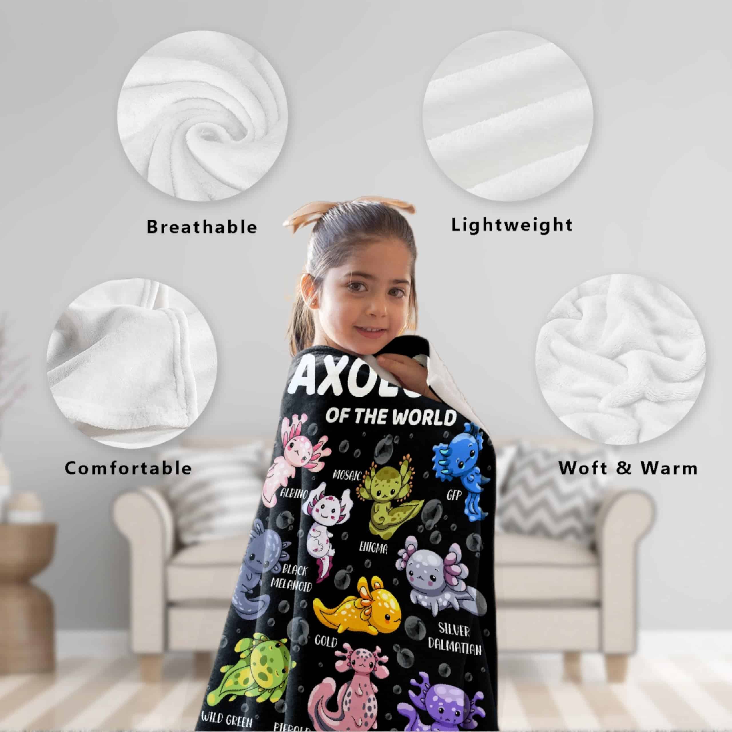 Manta de Axolote - Regalos de Felpa de Axolote Lindos para - Imagen 7