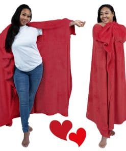 Manta Portátil para Adultos con Mangas -Rojo