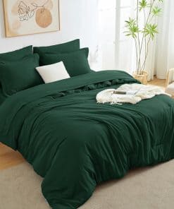 Juego de edredón King CozyLux verde esmeralda, 7 Piezas