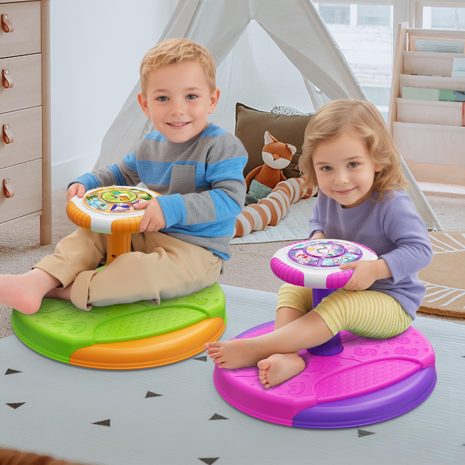 Juguete Unicornio Giratorio para Niñas de 1-3 3-5, Asiento - Imagen 9