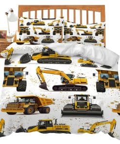 Juego de Colchas Tractor Tema de Construcción Conjunto de