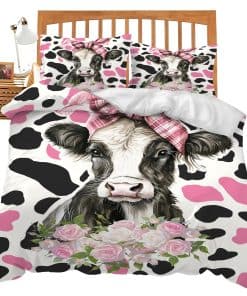 Set de Ropa de Cama con Tema de Vaca Juego de Conforter
