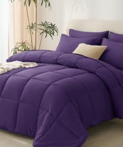 Juego de Edredón Morado tamaño King CozyLux de 7 piezas