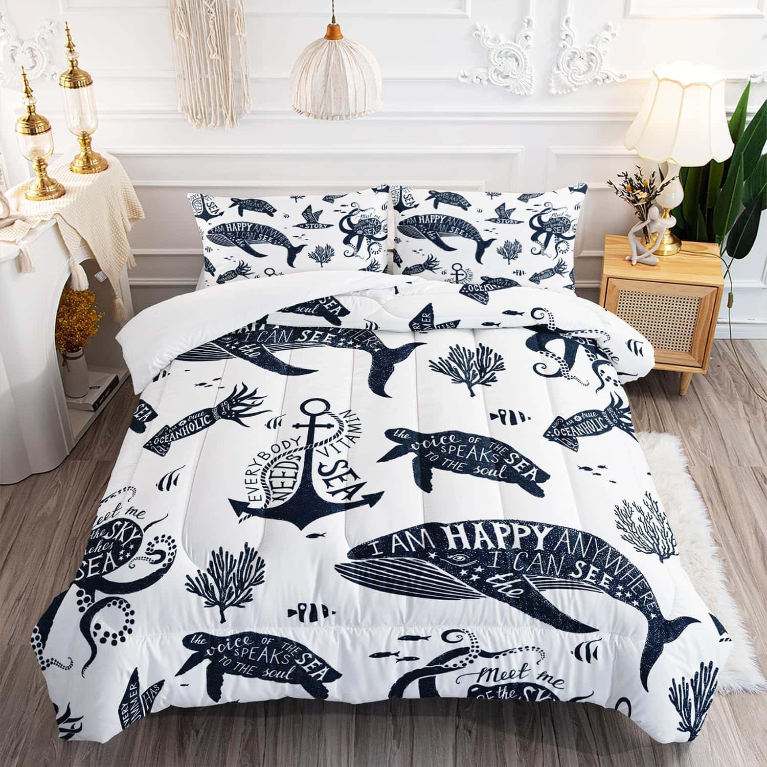 Set de Edredón Suncloris Deep Ocean Sea Animal para Niños y