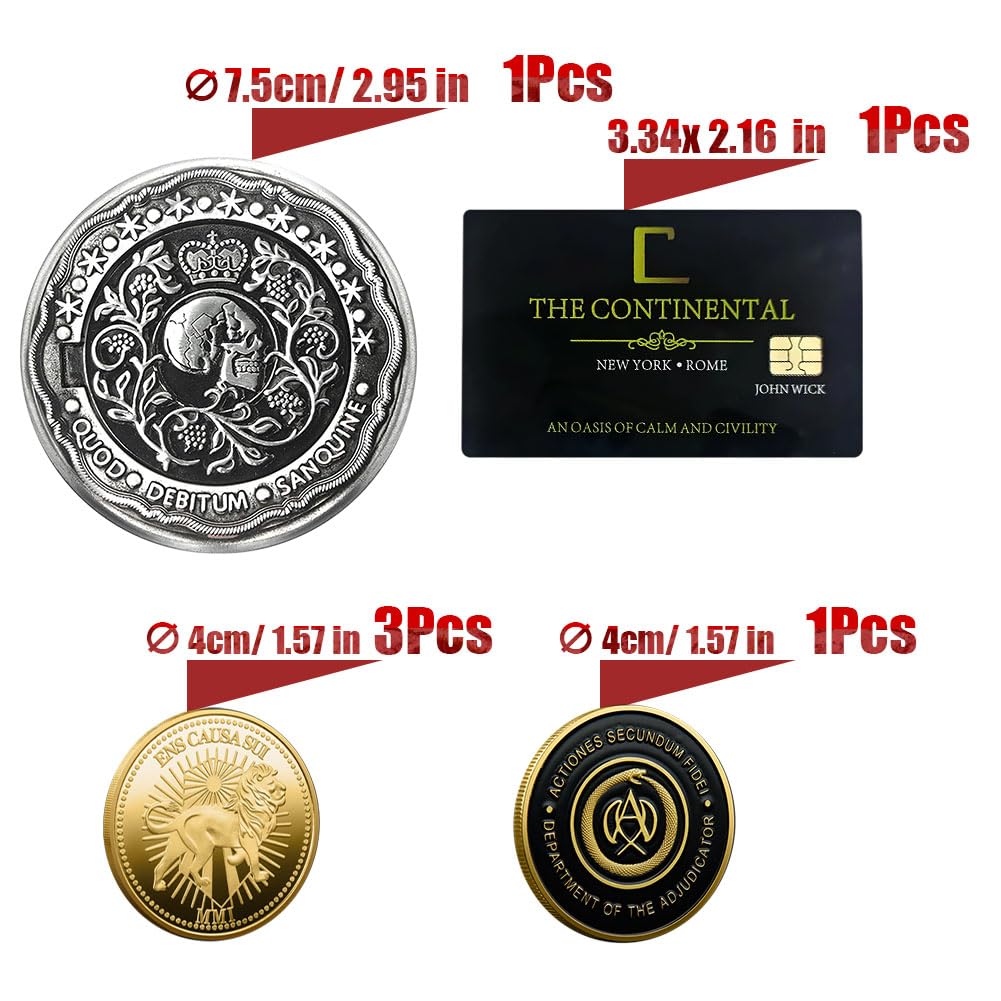 Conjunto de 6 Monedas y Tarjetas de John Wick - 3 Monedas - Imagen 4