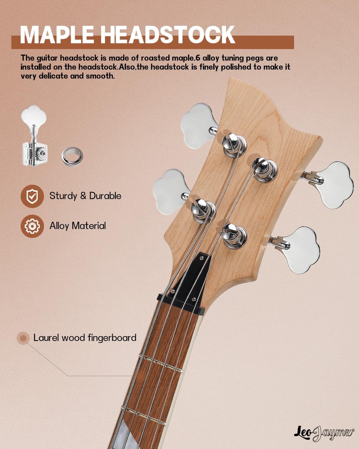 Leo Jaymz Kits de Bajo Eléctrico DIY - Cuerpo de Ceniza - Imagen 5