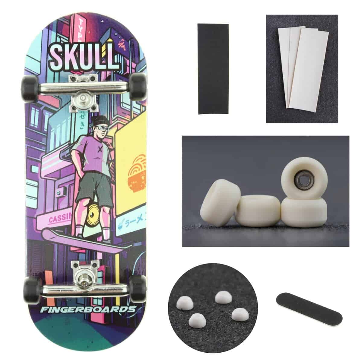 Skull Fingerboards Premium Pro 34mm Completo Profesional