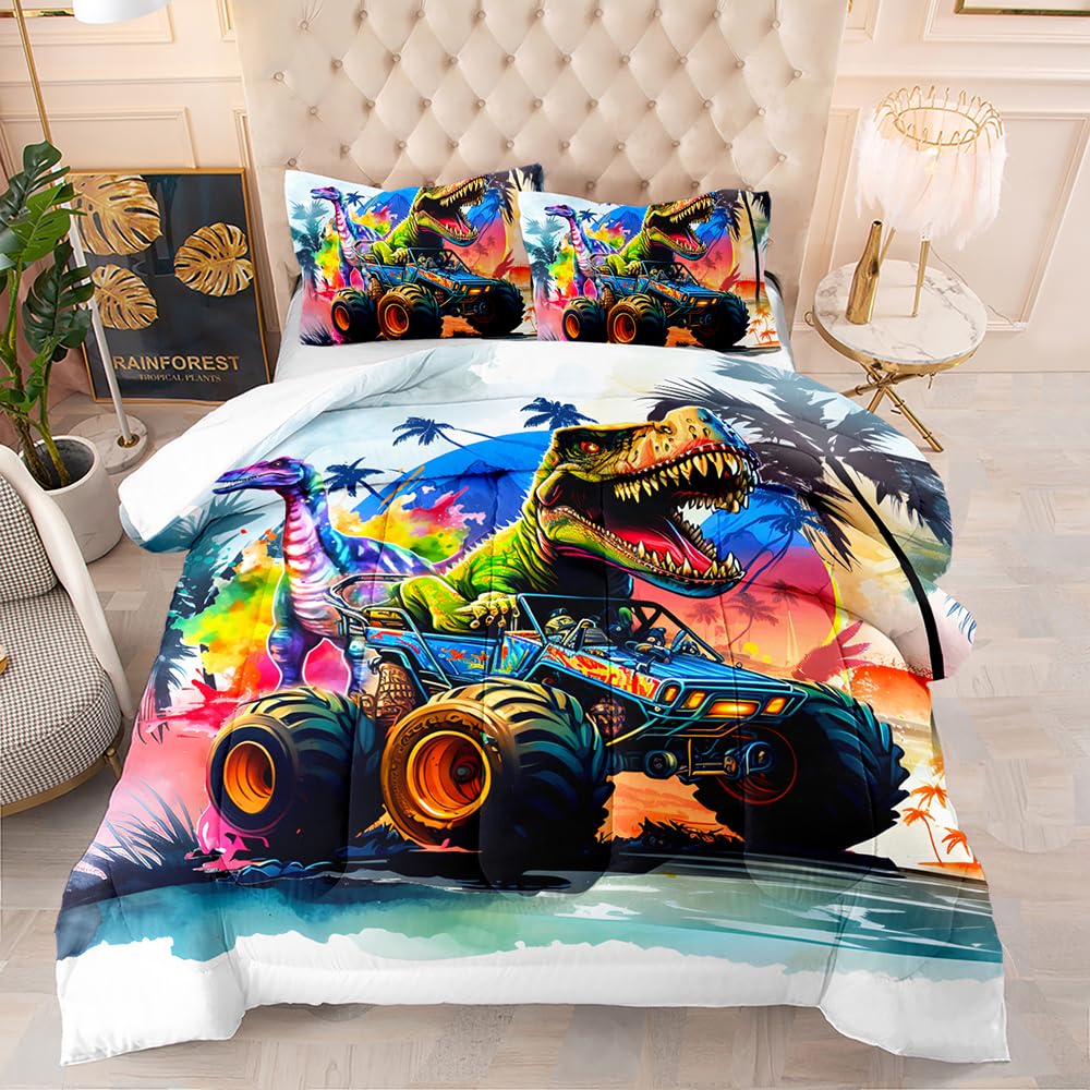 Juego de Edredón de Camión Monstruo de Dibujos Animados