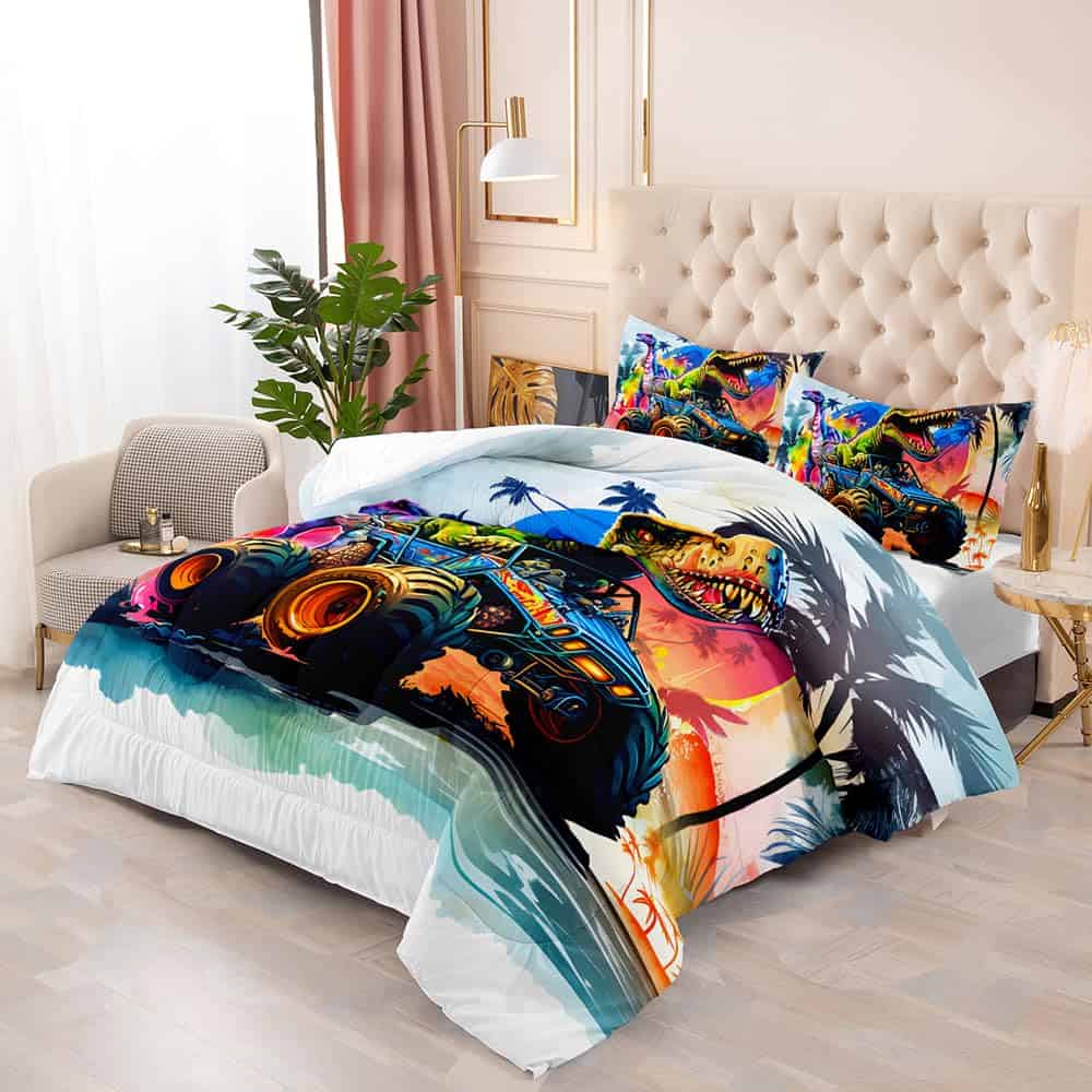 Juego de Edredón de Camión Monstruo de Dibujos Animados - Imagen 3