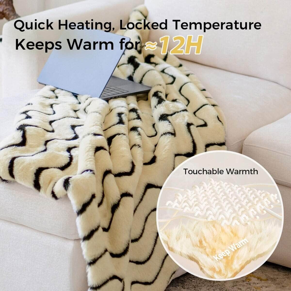 Manta de piel sintética para sofá TINA'S HOME - Manta de - Imagen 5