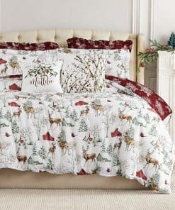 Set de Edredón de Navidad Tamaño Individual con 5 Piezas de