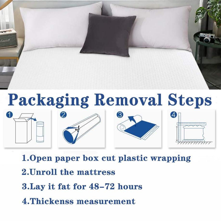 Topper de colchón de espuma viscoelástica de 3 -Blanco - Imagen 7