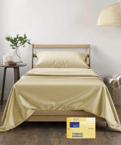 Juego de Sábanas 100% Algodón Egipcio Twin - -Arena