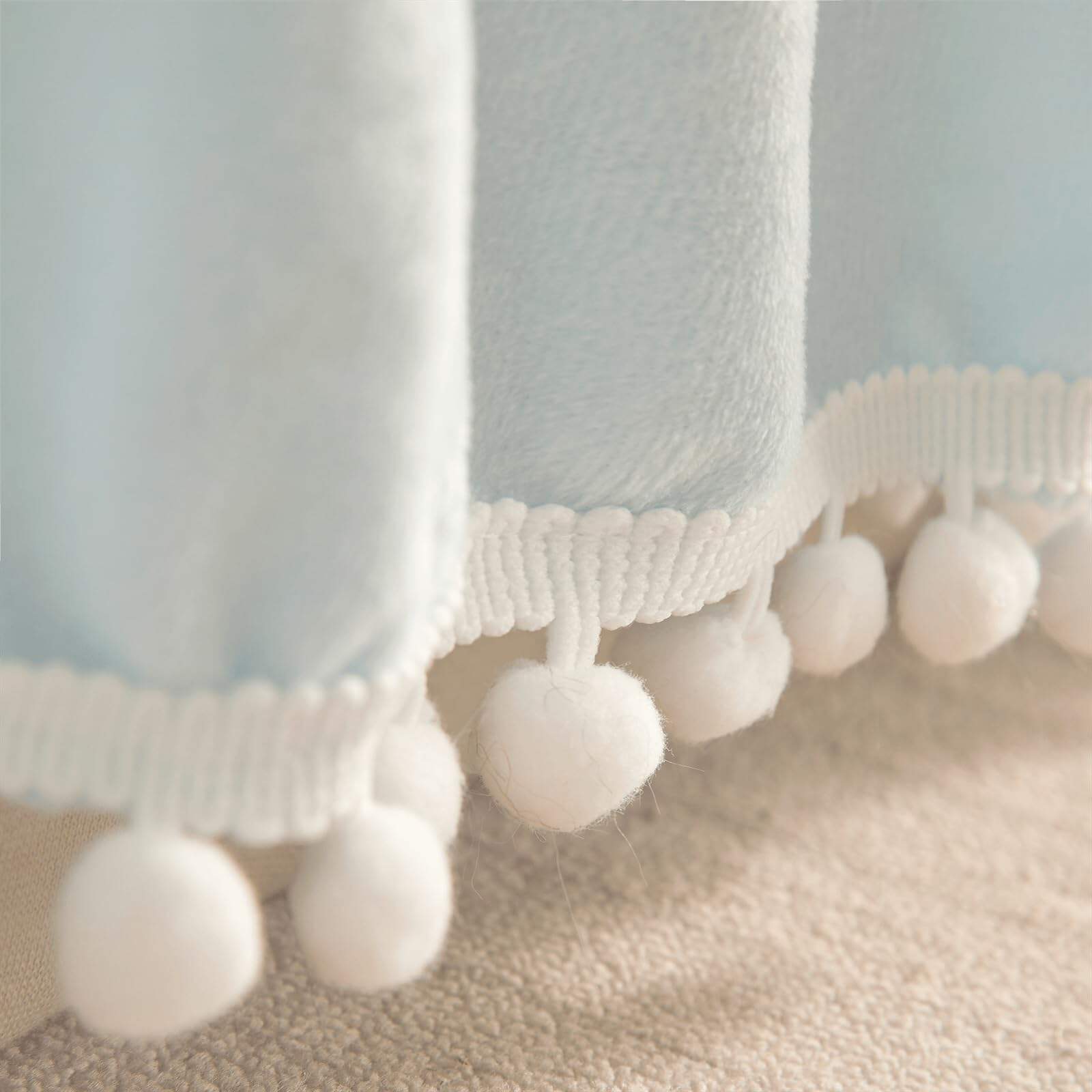 Faldón de Cama de Terciopelo con Borlas Pom Pom, Drop de 22 - Imagen 10