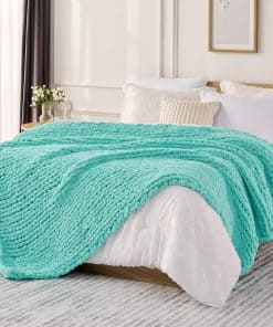 Manta de Punto Grueso L'AGRATY: 50''x60'' -Azul Lago