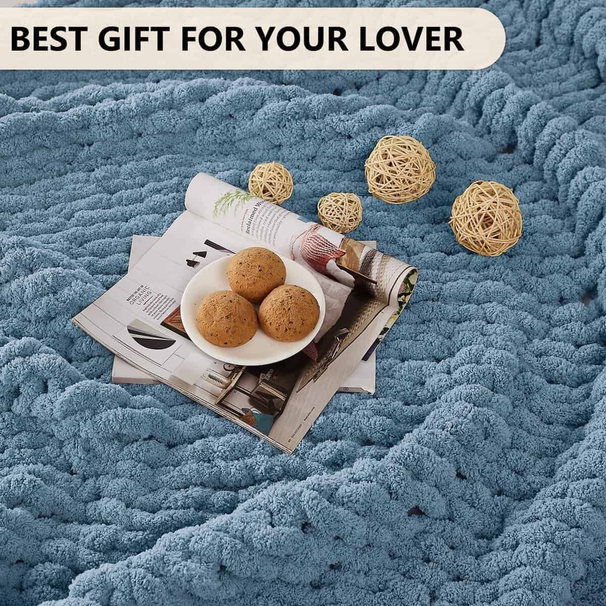 Manta de Punto Grueso L'AGRATY, Manta de Chenilla Suave - Imagen 7